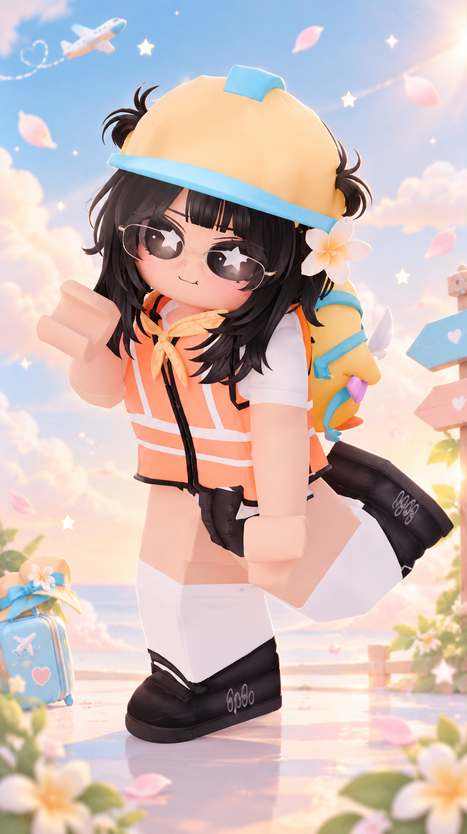 Maskot Roblox perempuan Karis Studio, karakter asli tanpa perubahan